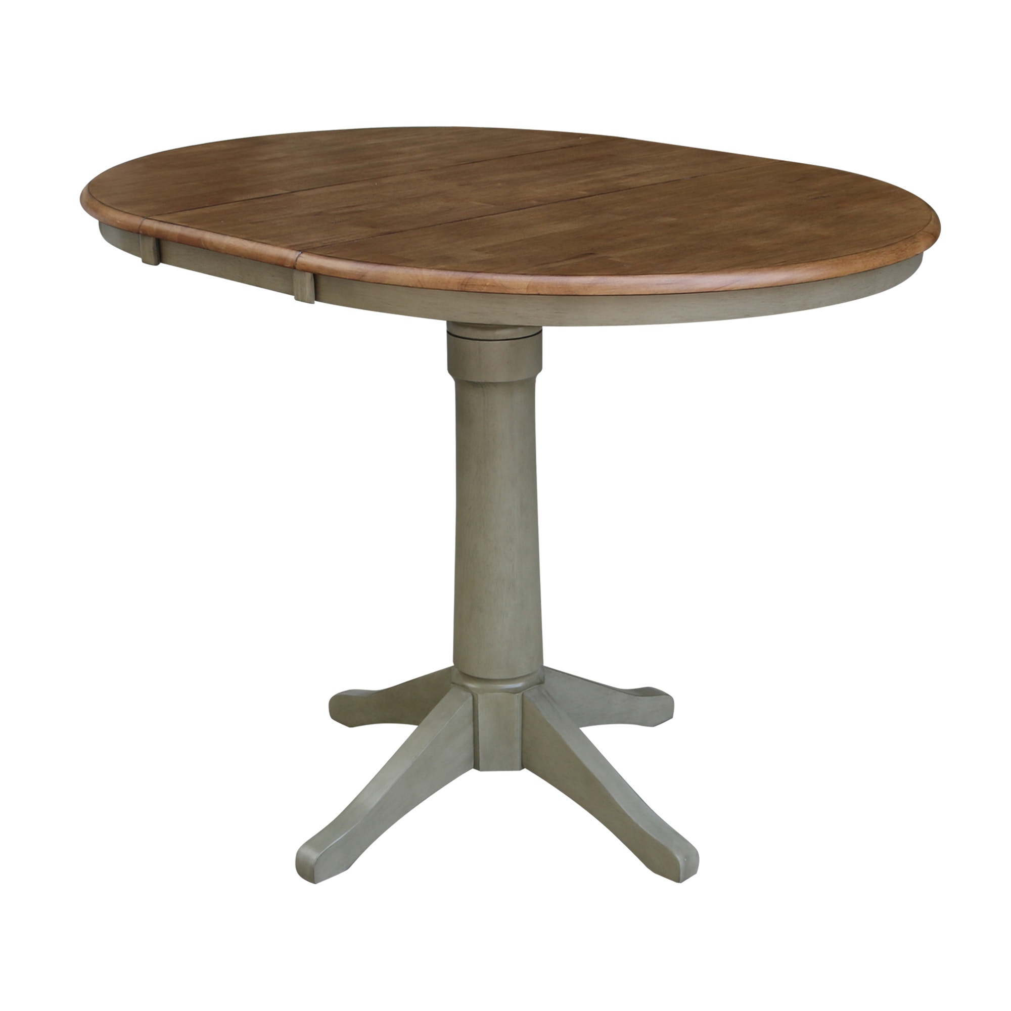 John Thomas Casual Dining Round Extension Table in Hickory